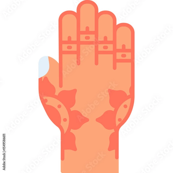 Fototapeta Henna hand vector icon. Hand gesture icon flat style. perfect use for logo, presentation, website, and more. modern icon design color style