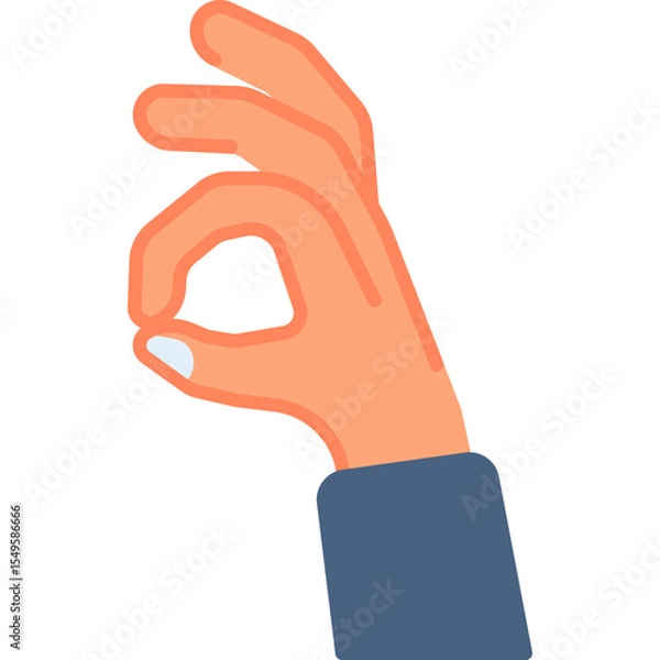 Fototapeta Ok hand gesture vector icon. Hand gesture icon flat style. perfect use for logo, presentation, website, and more. modern icon design color style