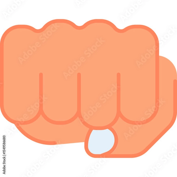 Fototapeta Oncoming fist hand gesture vector icon. Hand gesture icon flat style. perfect use for logo, presentation, website, and more. modern icon design color style