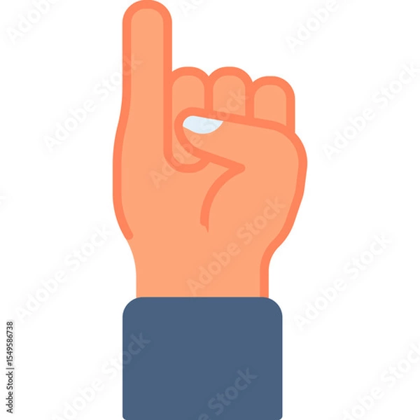 Fototapeta Pinky finger vector icon. Hand gesture icon flat style. perfect use for logo, presentation, website, and more. modern icon design color style