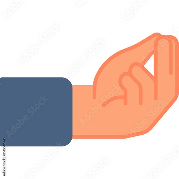Fototapeta Pinched finger gesture vector icon. Hand gesture icon flat style. perfect use for logo, presentation, website, and more. modern icon design color style