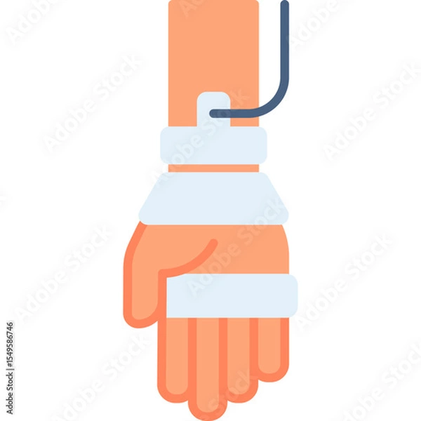Fototapeta Sick hand vector icon. Hand gesture icon flat style. perfect use for logo, presentation, website, and more. modern icon design color style