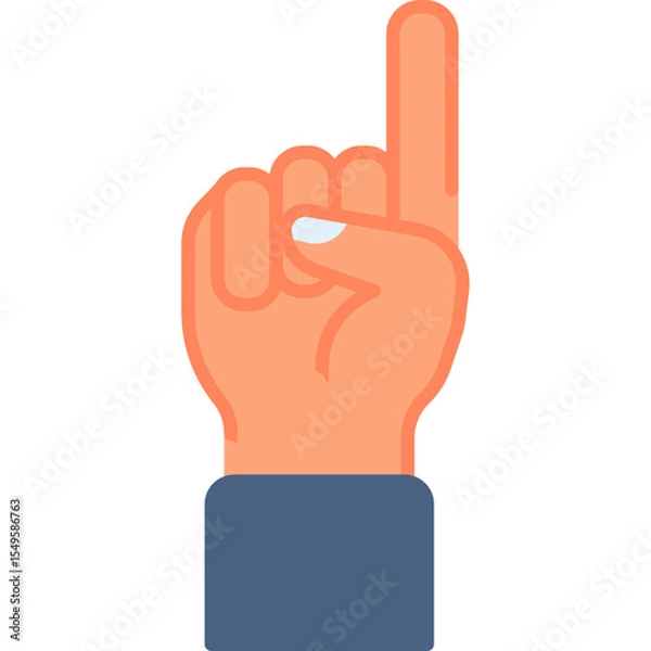 Fototapeta Raised first hand gesture vector icon. Hand gesture icon flat style. perfect use for logo, presentation, website, and more. modern icon design color style