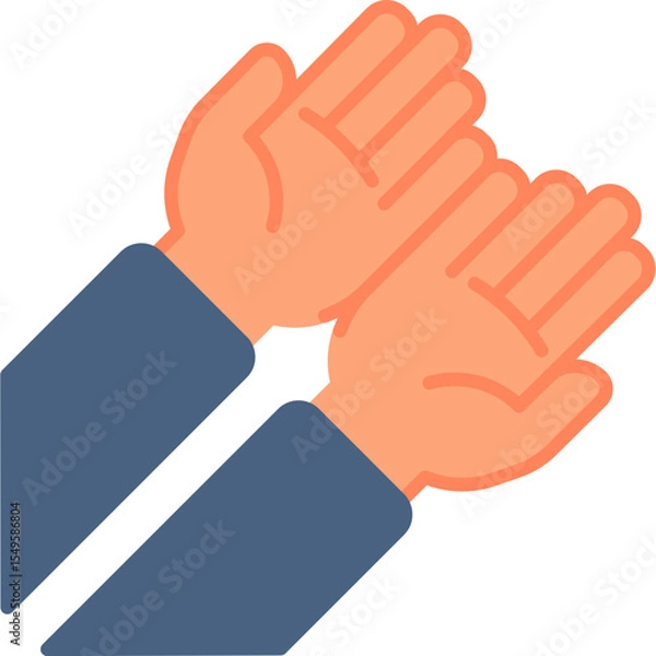 Fototapeta Praying hand gesture vector icon. Hand gesture icon flat style. perfect use for logo, presentation, website, and more. modern icon design color style