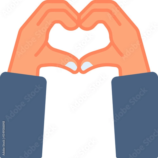 Fototapeta Love hand gesture vector icon. Hand gesture icon flat style. perfect use for logo, presentation, website, and more. modern icon design color style