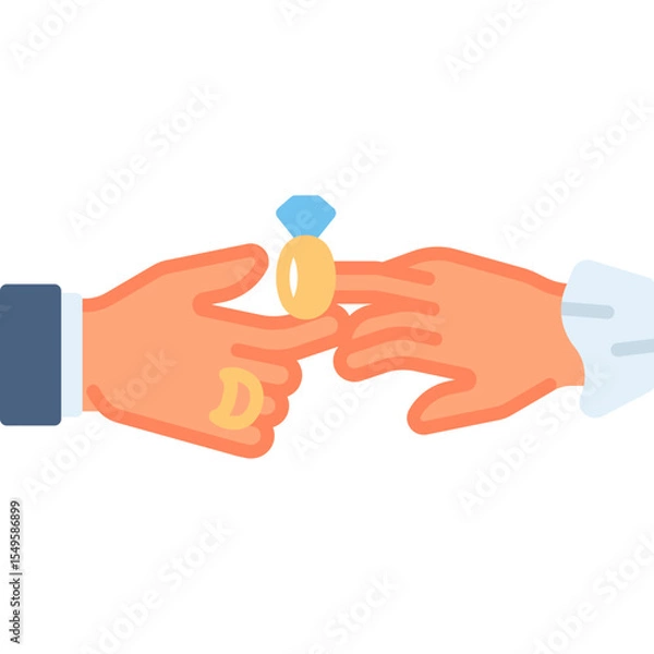 Fototapeta Wedding hand ring hand gesture vector icon. Hand gesture icon flat style. perfect use for logo, presentation, website, and more. modern icon design color style