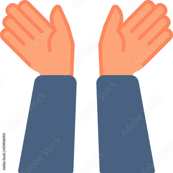 Fototapeta Celebration hand gesture vector icon. Hand gesture icon flat style. perfect use for logo, presentation, website, and more. modern icon design color style
