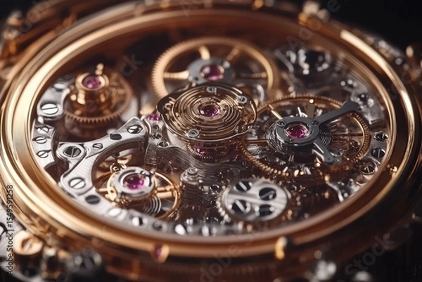 Obraz Close-up of intricate watch mechanism (2)