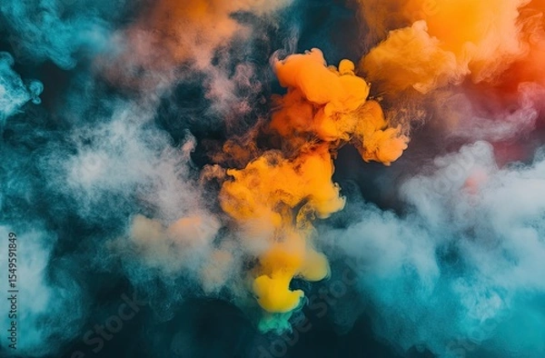 Obraz Abstract swirling smoke explosion in vibrant colors