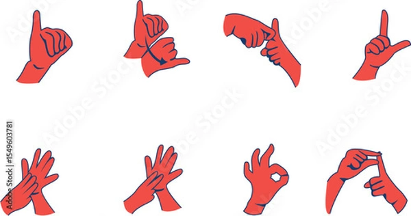 Obraz Hand Gestures - Sign Language Indonesian Alphabet I-P