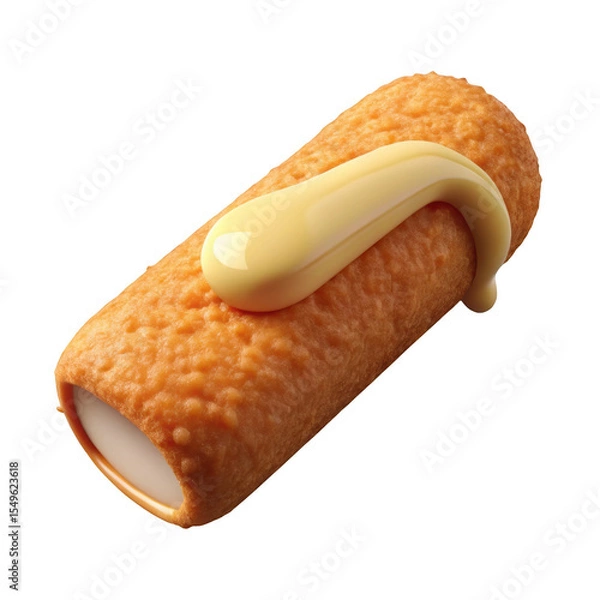 Fototapeta Crispy Fried Mozzarella Stick Melted Cheese Golden Brown Coating Isolated on a transparent background