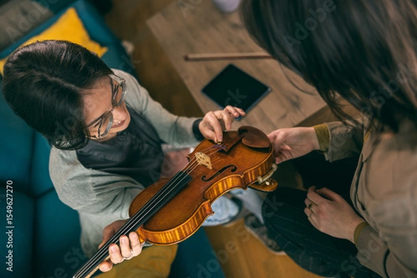 Fototapeta Private Violin Lesson At Home
