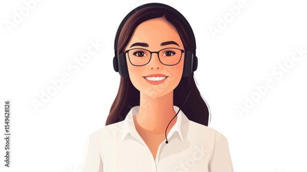 Fototapeta Virtual customer support service online environment illustration friendly atmosphere portrait view engaging interaction