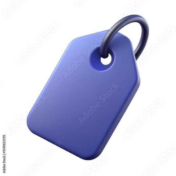 Fototapeta Periwinkle Blue 3 D Render Price Tag Silhouette Blank Label Sale Tag isolated on a transparent background