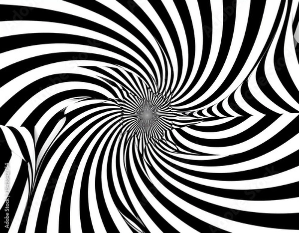 Fototapeta Abstract Black And White Spiral Pattern Design