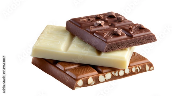 Obraz A stack of chocolate bars with white and brown bars