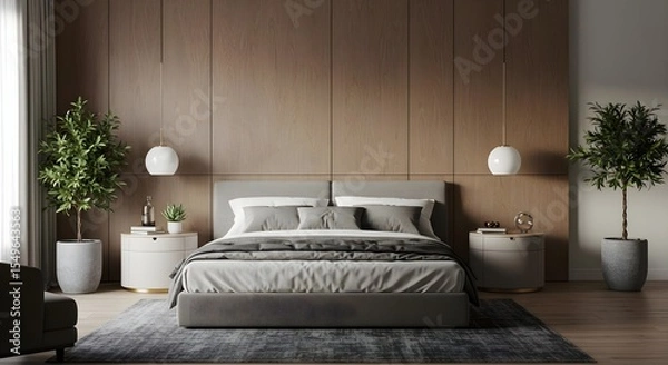 Fototapeta Bedroom, Modern, Minimalist, Modern Minimalist Bedroom Interior Design