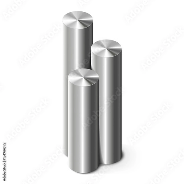 Fototapeta Metal cylinders on white