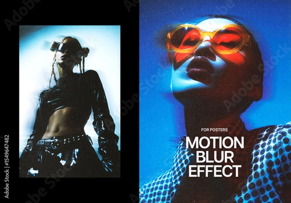 Obraz Dreamy Motion Blur Poster Photo Effect Mockup