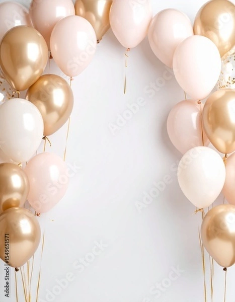 Obraz 白バックにお祝いの風船