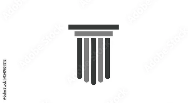 Fototapeta Abstract Minimalist Gray and Black Column Design, Modern Architectural Element, Geometric Shape, Simple Icon, Elegant Graphic, Vector Illustration