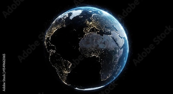 Fototapeta Earth, Globe, World, Illuminated Earth Globe with Connection Lines