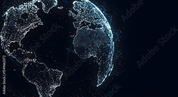 Fototapeta Global, Network, Connection, Global Network Connection, Digital Earth