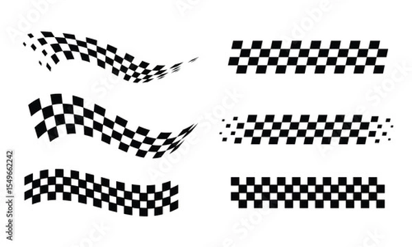 Fototapeta Racing flag vector icon on white background. Checkered flag. start and finish crossed flag. Racing flag.	
