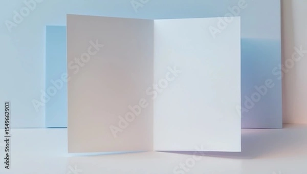 Fototapeta Realistic A4 Bifold Brochure Preview Scene Mockup 