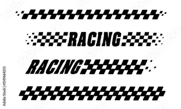 Fototapeta Racing flag vector icon on white background. Checkered flag. start and finish crossed flag. Racing flag.	