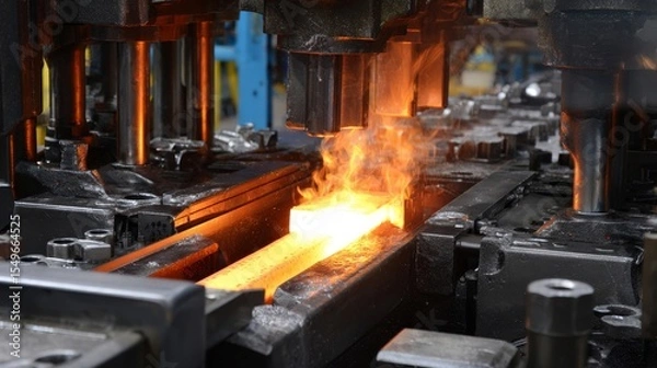 Fototapeta A machine is in the process of melting metal