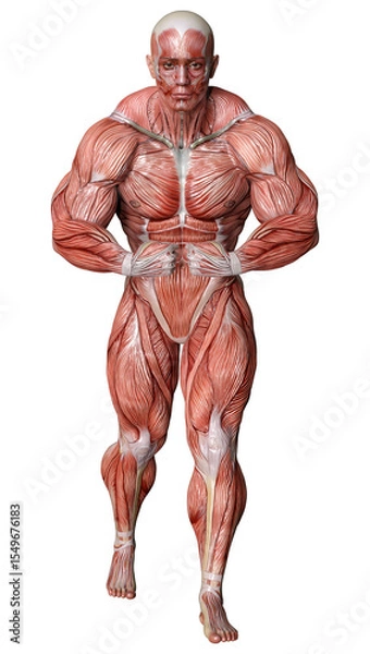 Fototapeta 3D Rendering Male Anatomy Figure on White