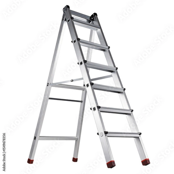 Fototapeta Extension Ladder with Telescoping Sections, isolated on a transparent background