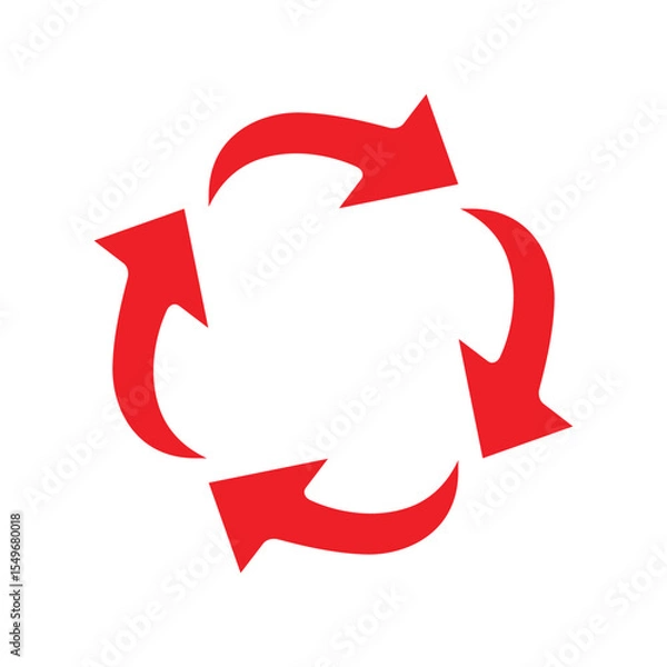 Fototapeta Arrow Circle Square Red Set