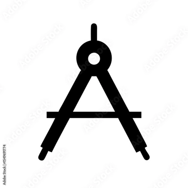 Fototapeta math compass icon on white background  .svg