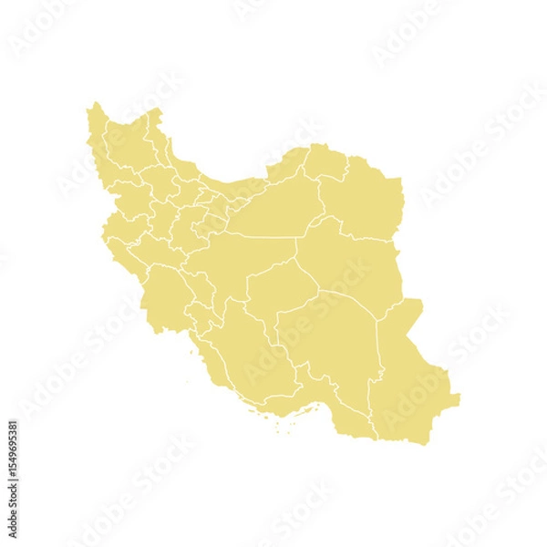 Obraz Iran Map Detailed Yellow Vector