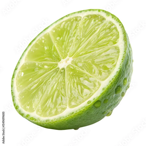 Fototapeta Juicy Lime Wedge A Refreshing CloseUp isolated on transparent baackground