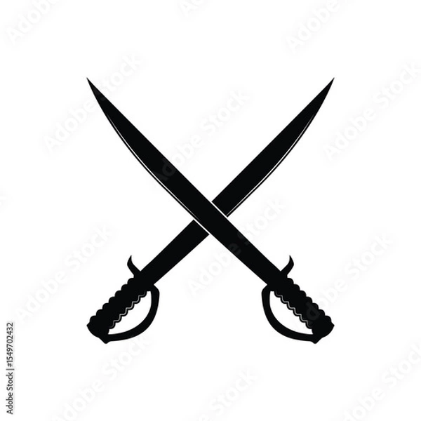 Obraz Traditional crossed saber weapon icon
