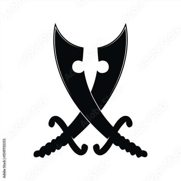 Obraz Crossed blade saber scimitar icon