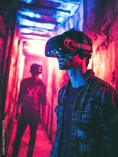 Fototapeta A groundbreaking augmented reality fashion show featuring avant-garde designs enhanced with digital overlays