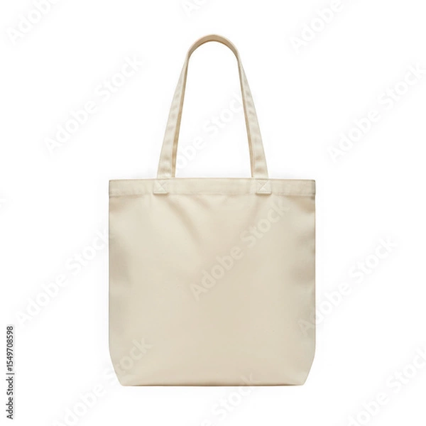 Fototapeta Beige canvas tote bag isolated on transparent background