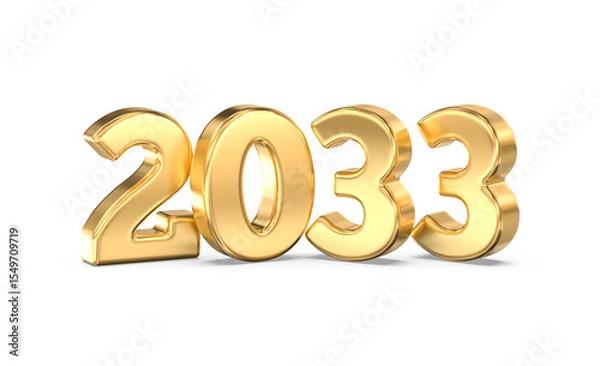 Obraz Golden Metallic 2033 Year Number
