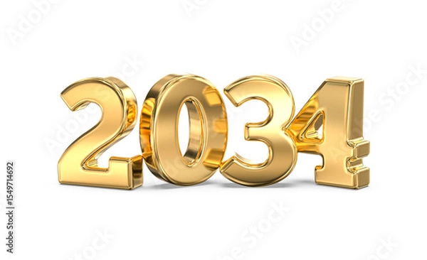 Obraz Golden Metallic Numbers 2034