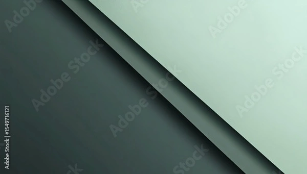 Fototapeta Abstract layered design with diagonal stripes in muted greens and greys