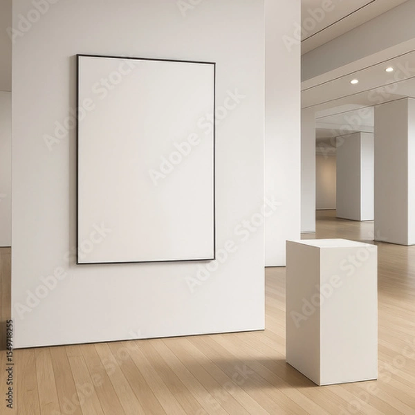 Obraz Framed 24x36 Poster Mockup in Modern Art Gallery