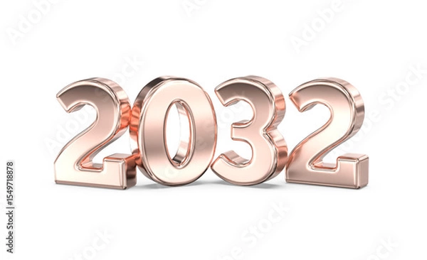Obraz Metallic 3D Rendering of the Year 2032