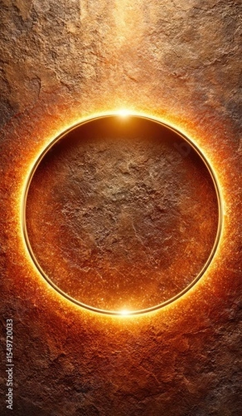Fototapeta A stunning abstract image featuring a glowing ring against a textured background, perfect for design projects that require vibrant, modern visuals with a mystical touch.