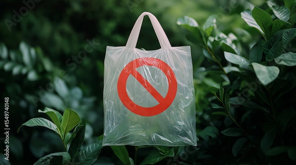 Obraz No plastic bag  sign for clean environment