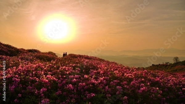 Obraz Beautifully blooming Hwangmaesan Mountain scenery