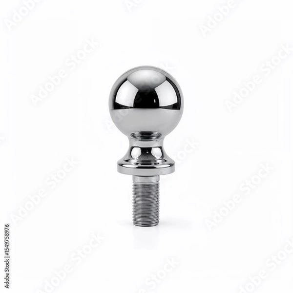 Obraz Trailer ball hitch, chrome finish, durable design, towing accessory, copy space